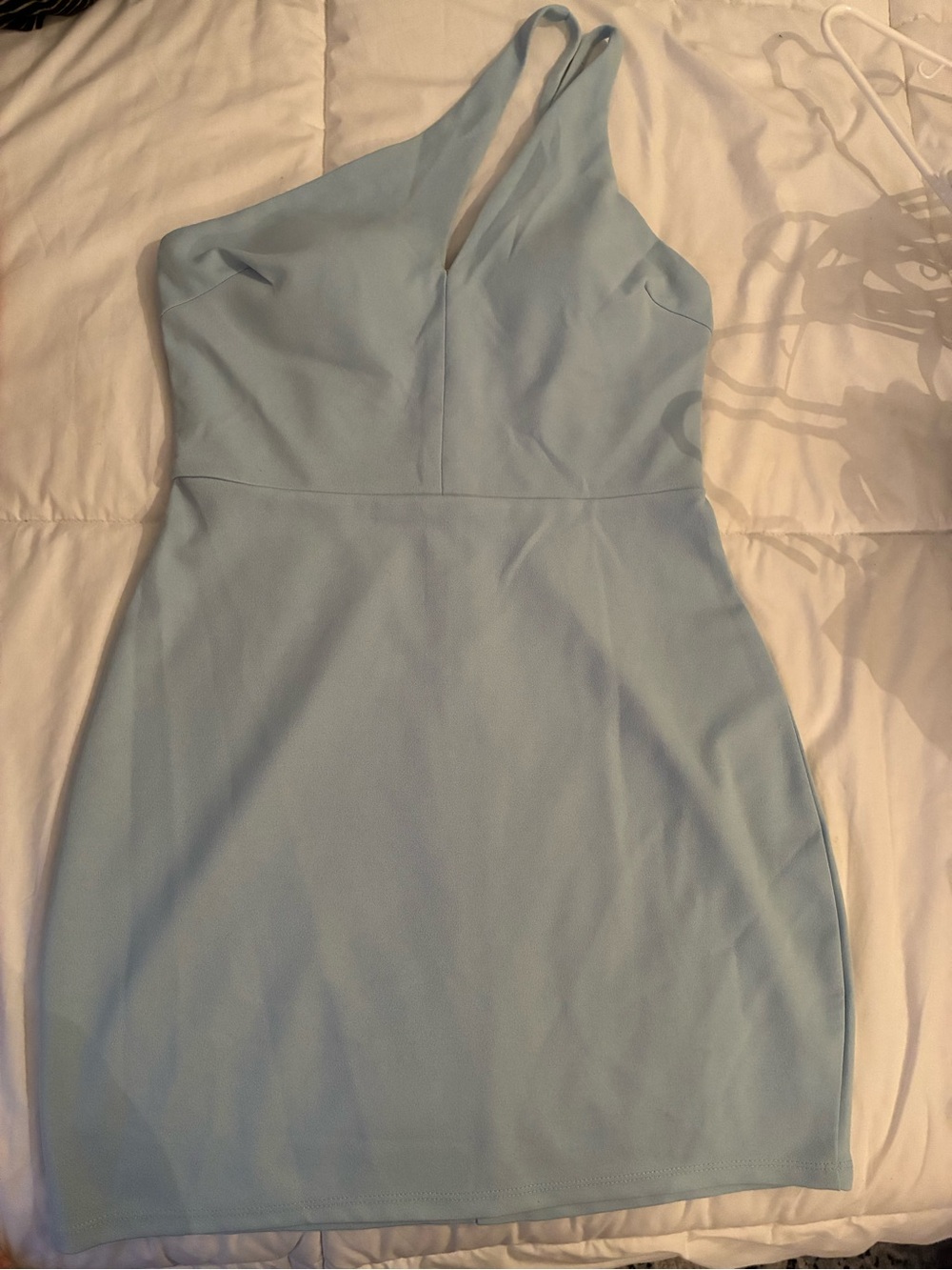 Light Blue One-Shoulder Women’s Dress